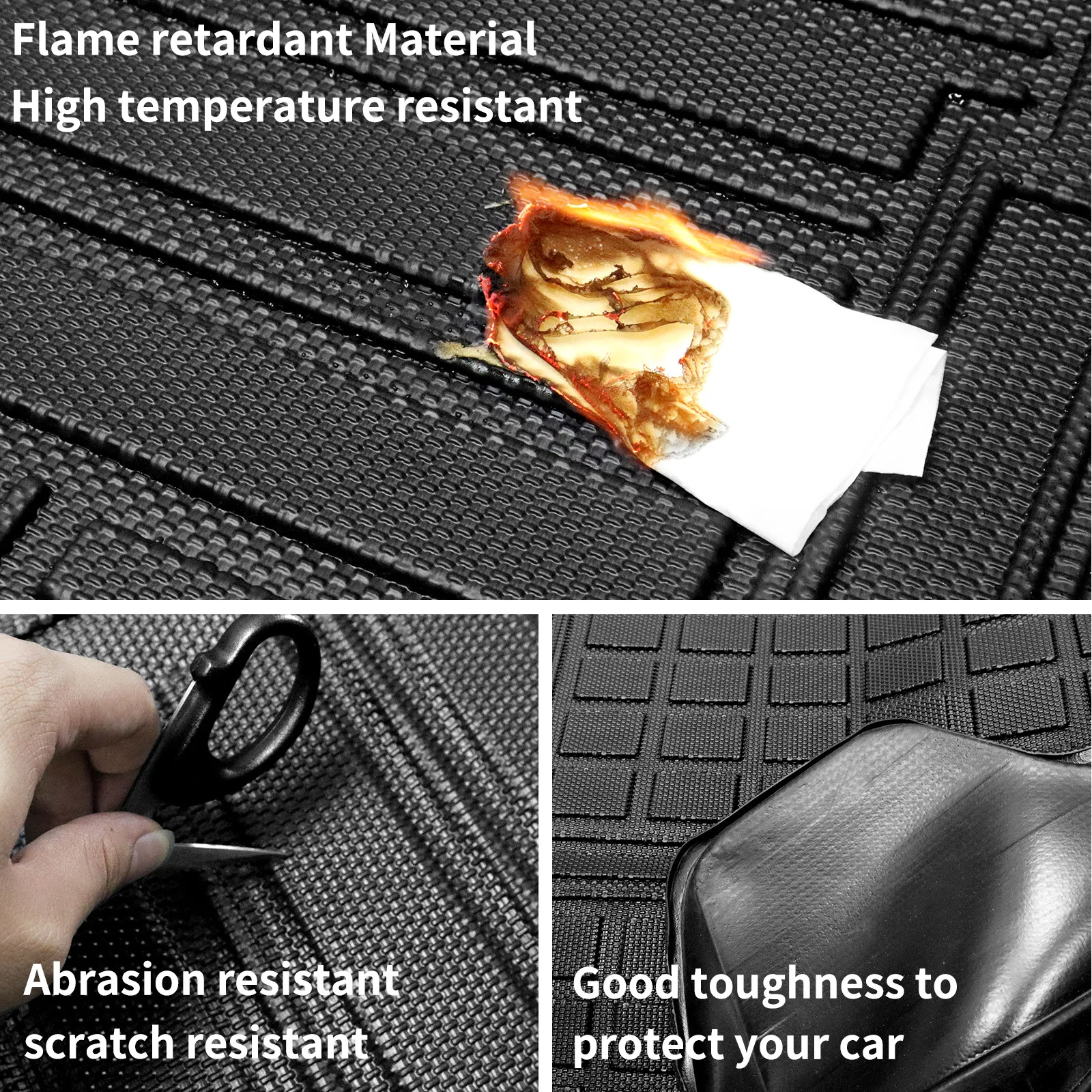 LHD For Hyundai Santa Fe 2024-2025 7 Seats TPE Floor Mats & Rear Trunk Mat Anti-Slip Dirt-Resistant Cargo Liner Set Accessories detail image 6