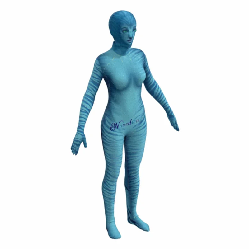 Film Avatar Cosplay Kostuum Jake Sully Neytiri Spandex Zentai Pak Battle Bodysuit Jumpsuit Staart Halloween Kostuum Vrouwen Meisjes