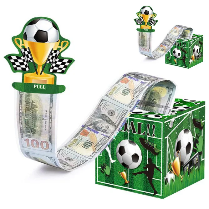 

Football Party Decoration Money Draw Paper Box Soccer Themed Birhday Party Gift Box Fooball Game Surprise Money Draw Gift Boxs