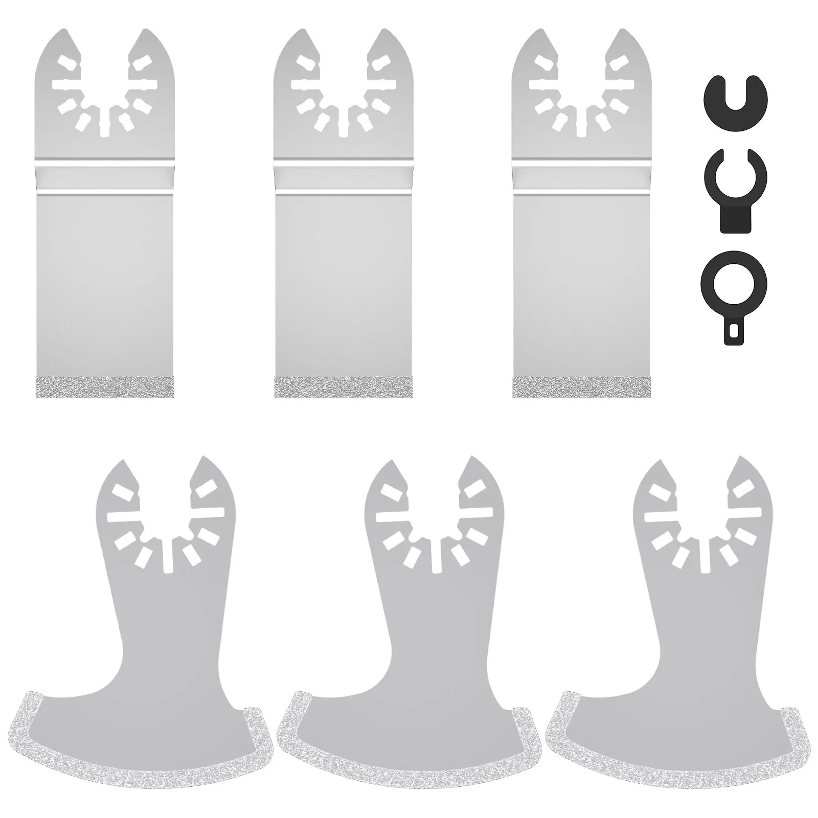 

6 шт. алмазный многофункциональный инструмент, осциллирующее лезвие, пильные полотна для резки раствора, точная осциллирующая пила для удаления затирки бетона