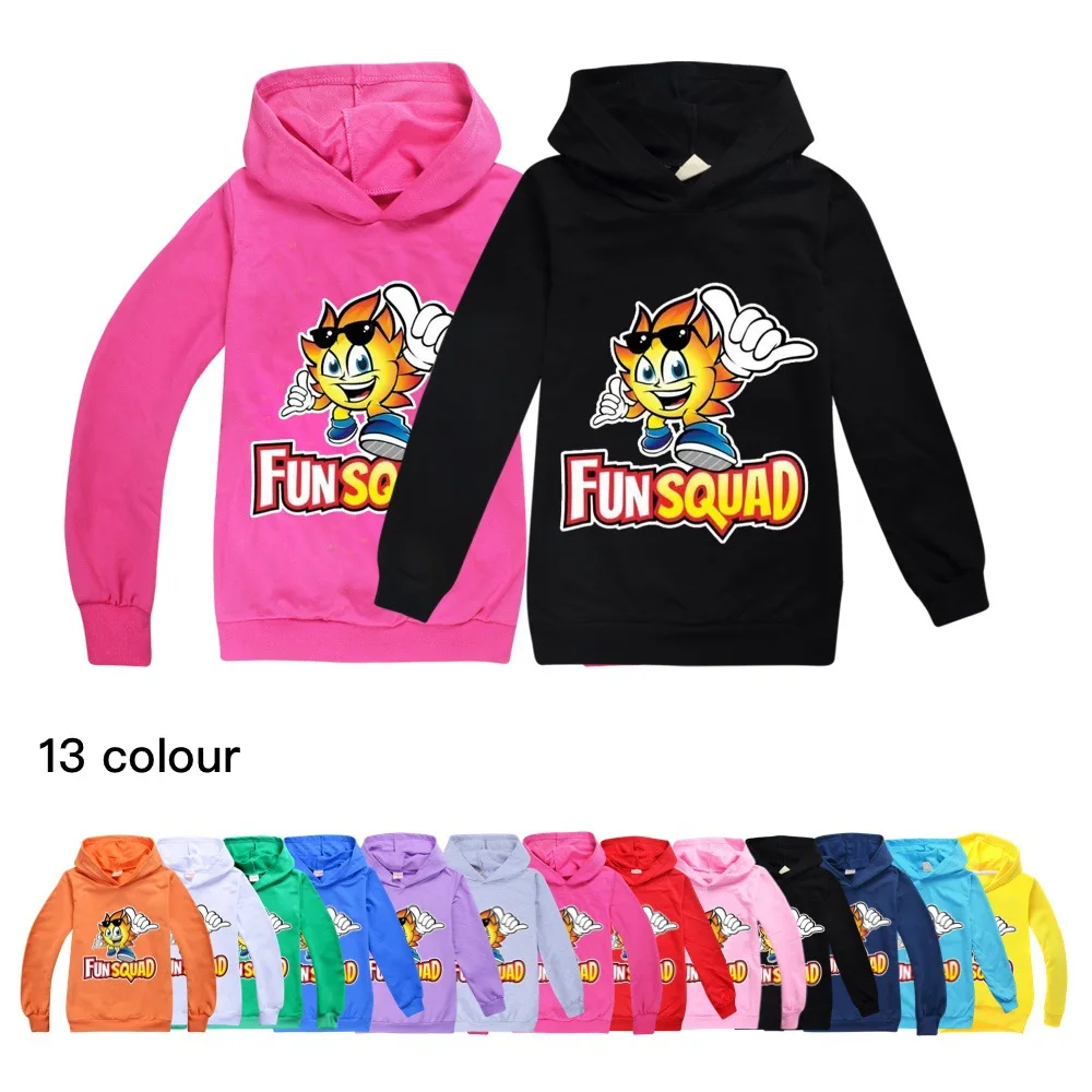 

New Spring Autumn Boys Top Long Sleeve Outerwear Children Girls Clothing Print Cartoon Fun Squad Gaming Fashion Kids Sweatshirt