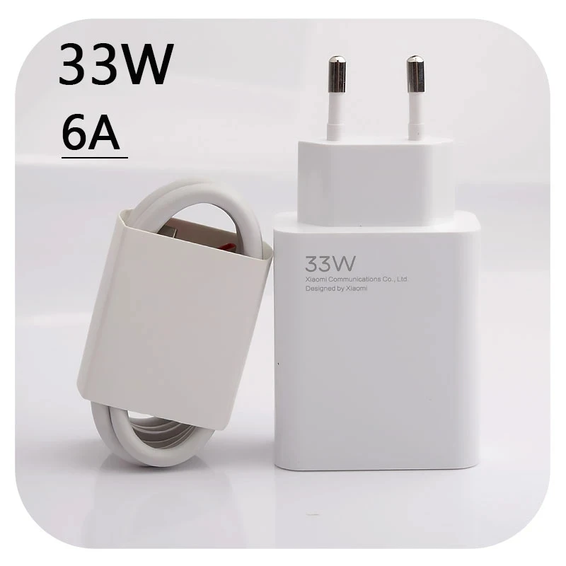 Original For Xiaomi Charger 33W EU Fast Turbo Charge 6A Type C Cable For Redmi K50 K40 Pro Note 11 9 Pro Max 9S Mi 10 10T Pro