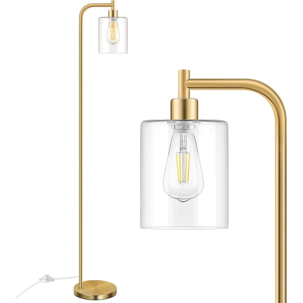 industrial-floor-lamp-hanging-glass-shade-brass-gold-farmhouse-indoor-light-pole-lamp-edison-e26-base-including-st64-bulb