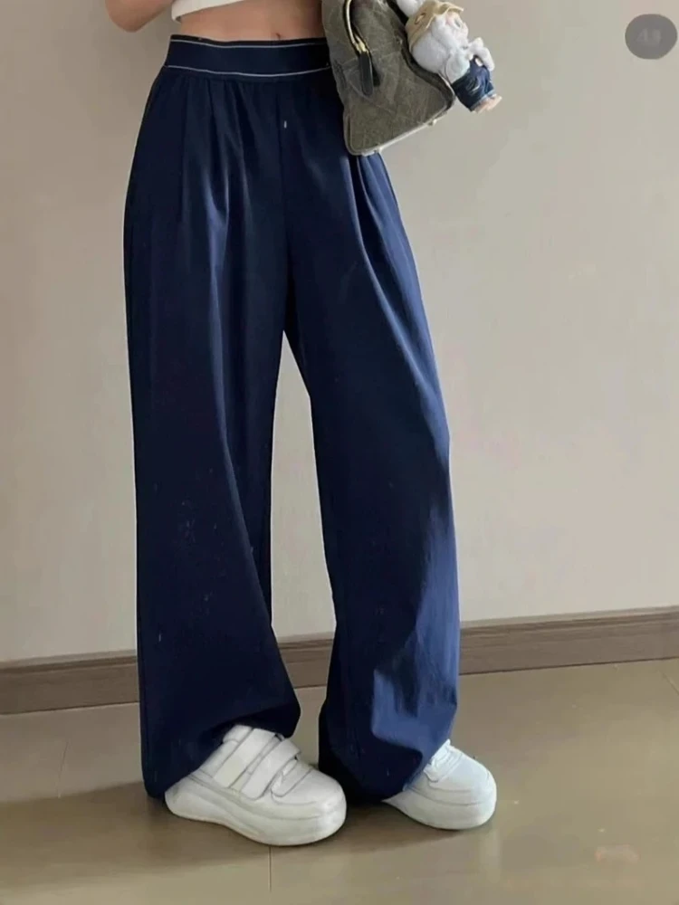 Yoga Casual Sports Trousers High-waisted Women's Wide-leg Pants Loose Thin Baggy Sports Running Fitness Solid Sweatpants Women