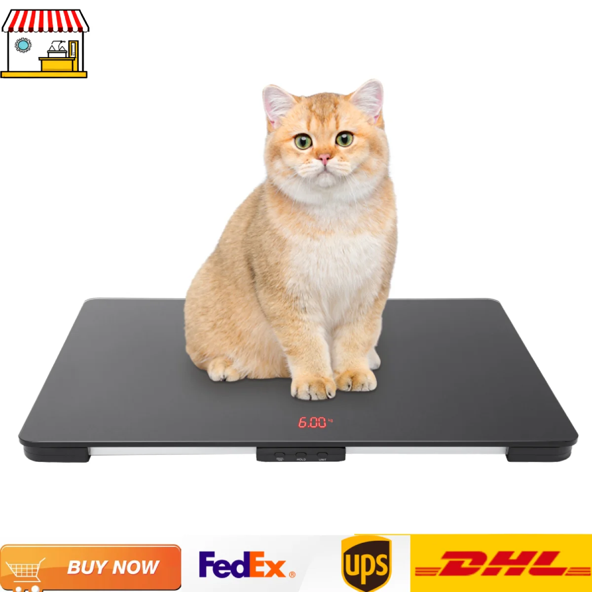 

Premium Pet Scale 100kg Capacity with Tempered Glass Platform & 10g Accuracy, LCD Multi-Units Display (KG/LB/OZ)