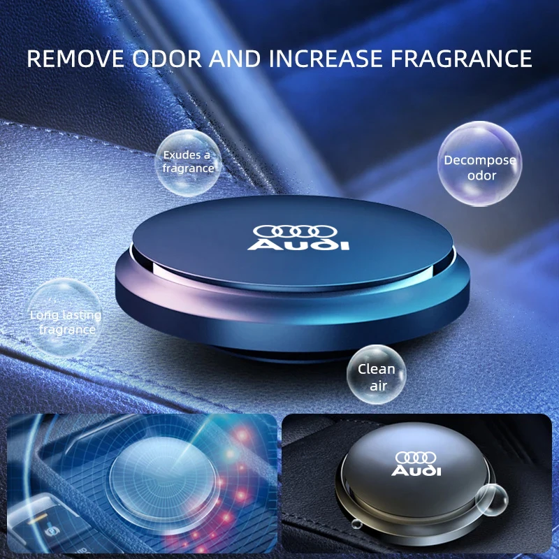 Car Air Freshener Solid Perfume Rotating Aromatherapy Decor For Audi A1 A2 A3 A4 A5 A6 A7 A8 Q1 Q2 Q3 Q4 Q5 Q6 Q7 Q8 TT RS5 RS6