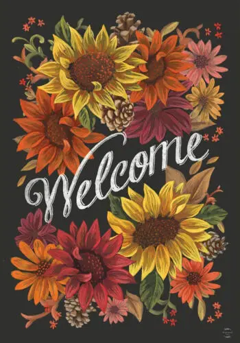 Briarwood Lane Garden Flag Welcome Sunflowers Pine Cones Sleeved  