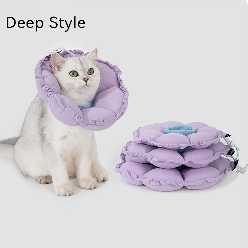 

Flower Shaped Elizabeth Protective Head Cover Waterproof Adjustable Anti-Bite Lick Surgery Wound Healing Recovery Collar