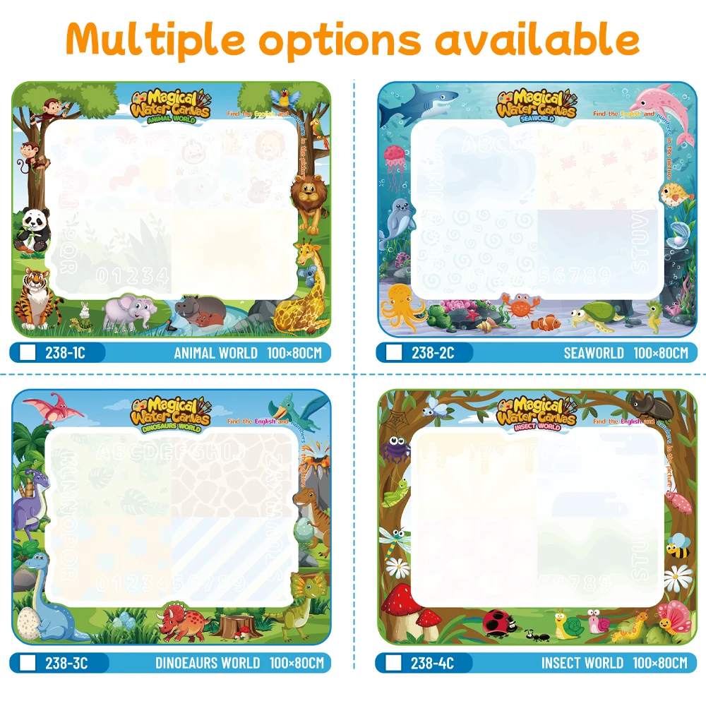 마법의 물 그림 매트 캔버스 재사용 가능한 페인팅 보드 물에 젖으면 색이 나타나는 낙서용 매트 펜 스케치북 트레이싱 보드