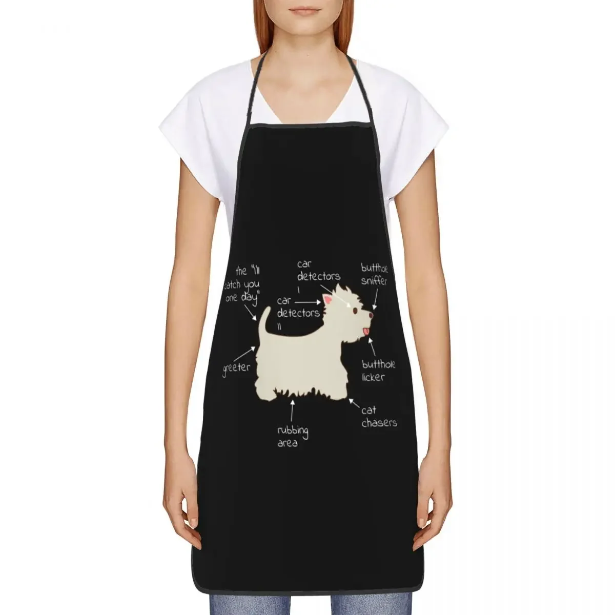 Unisex Westie Dog Anatomy Kitchen Chef Cooking Baking Apron Men Women West Highland White Terrier Tablier Cuisine for Painting