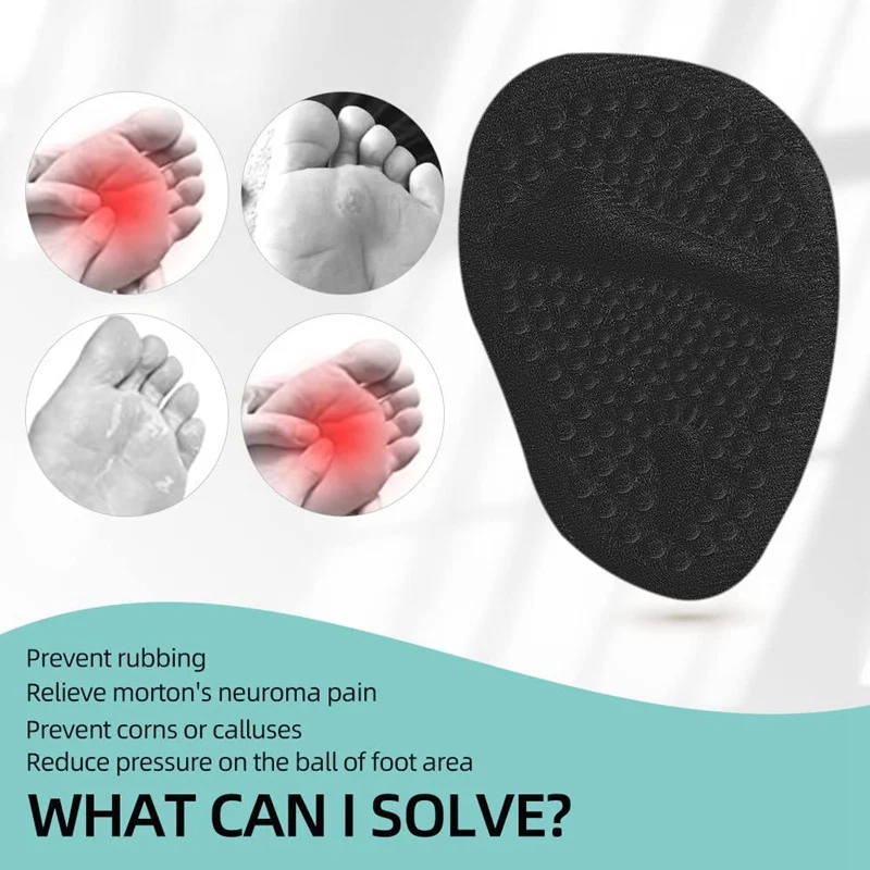 Forefoot Insert Cushion for Women High Heels Sandals Gel Shoe Insoles Silicone Anti slip Foot Pain Relief Pads Massage Sole Pad