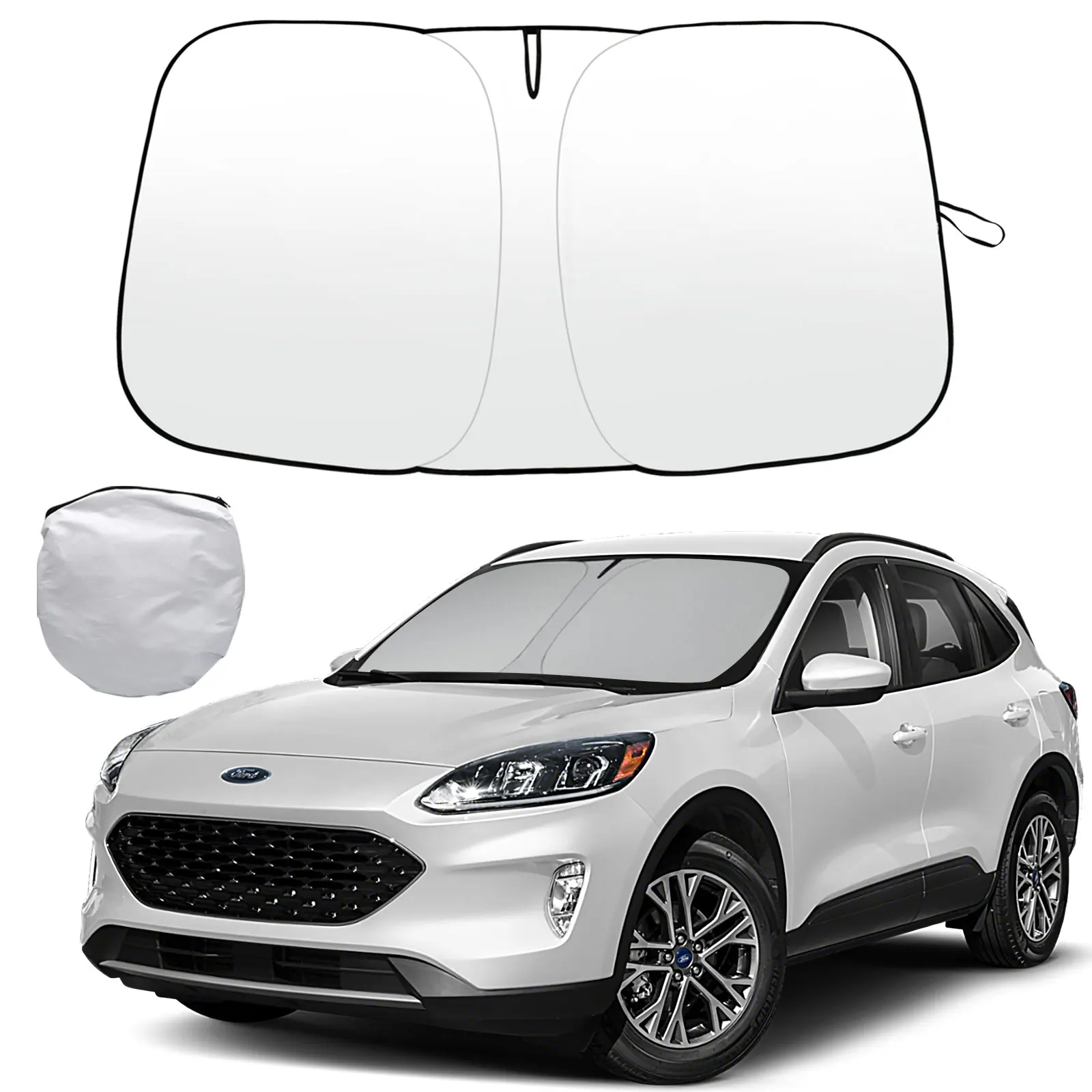 

Car Windshield Sun Shade for Ford Escape 2020-2024 2025 Accessories Sunshade Foldable Sun Visor Protector Blocks UV Rays