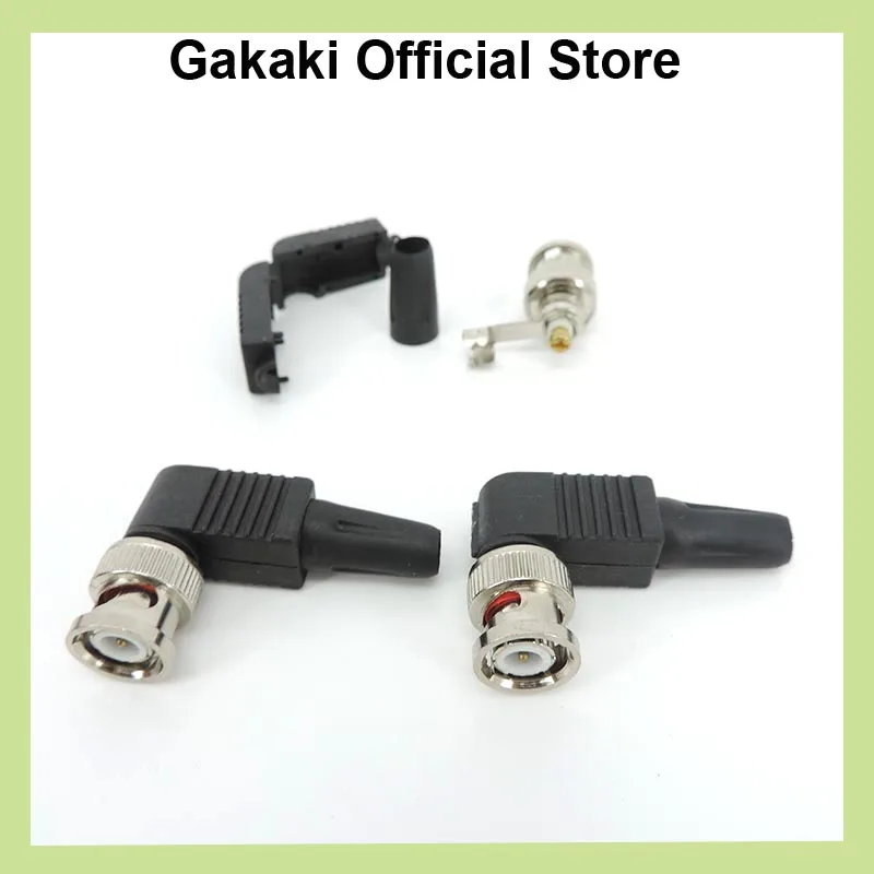 

5 шт. BNC штекерный разъем, угловой разъем, адаптер, поворотный коаксиальный кабель для камеры видеонаблюдения, видеонаблюдения, аудио