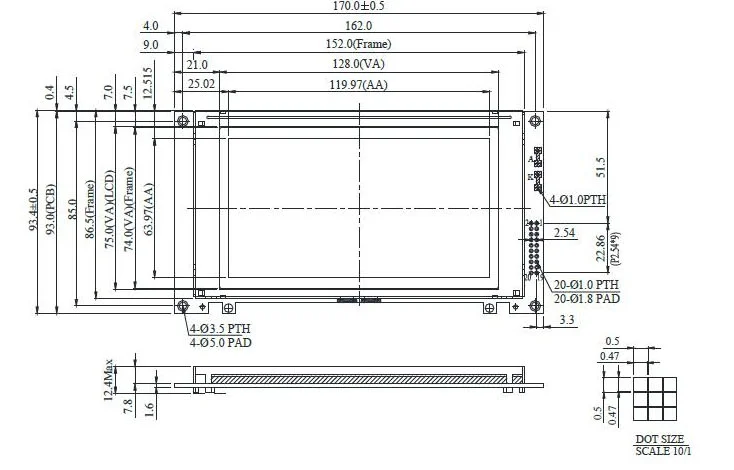 Imagem -03 - para Winstar Wg240128a Tlx1741-c3m Nhd240128wg-atfh-vz 240128 240*128 Display Lcd Gráfico Módulo Painel de Tela