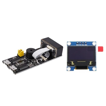 Hfes Qr /1D/2D/Code Scanner V3.0 Barcode Scan Erkenning Module Met 0.96 Inch Iic I2C Seriële gnd Lcd Led Display Module
