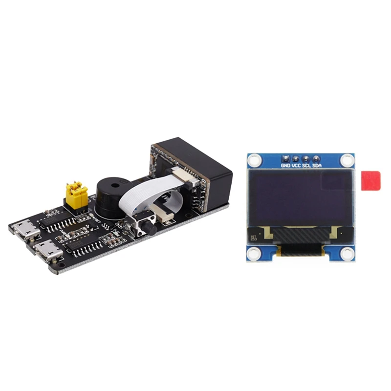 hfes qr 1d 2d scanner de codigo v30 modulo de reconhecimento de varredura de codigo de barras com 096 polegada iic i2c serie gnd lcd display led modulo 01