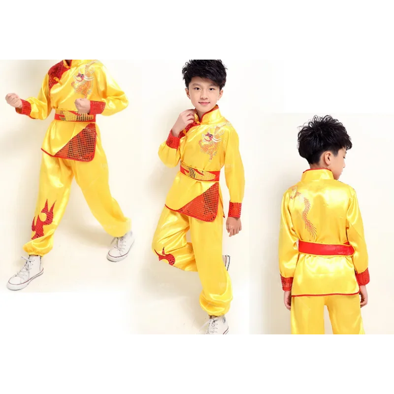 Chinese Kung Fu-kostuums voor meisjes, traditionele dansen, moderne danskostuums voor kinderen, moderne Hanfu-kostuums, leeuw etnische jongens