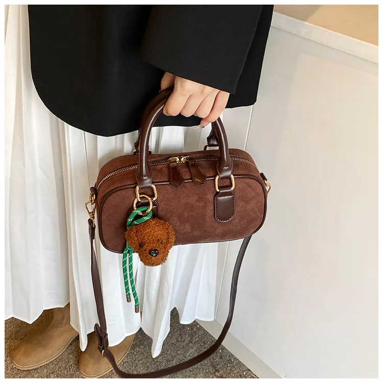 

Модная женская сумка для боулинга из искусственной кожи, однотонная маленькая квадратная сумка, большая вместительная сумка на плечо, сумка Boston для покупок