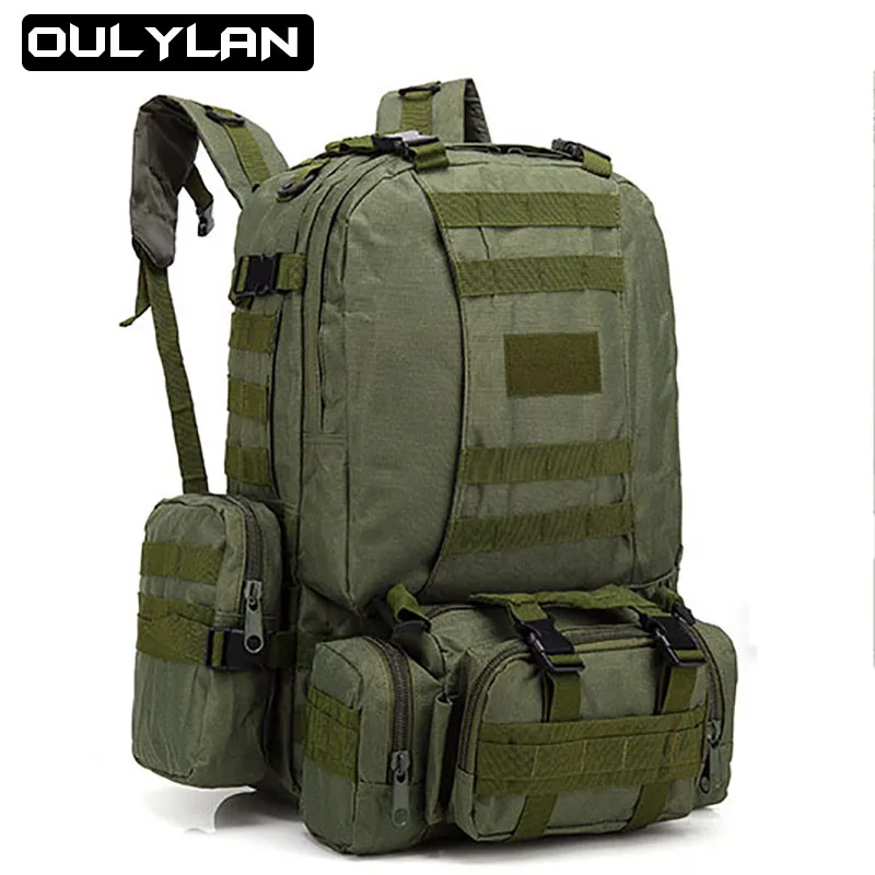 

New 55L Tactical Backpack Men's Large Capacity Backpack Outdoor Hiking Climbing Army Rucksacks Waterproof Camping Bags