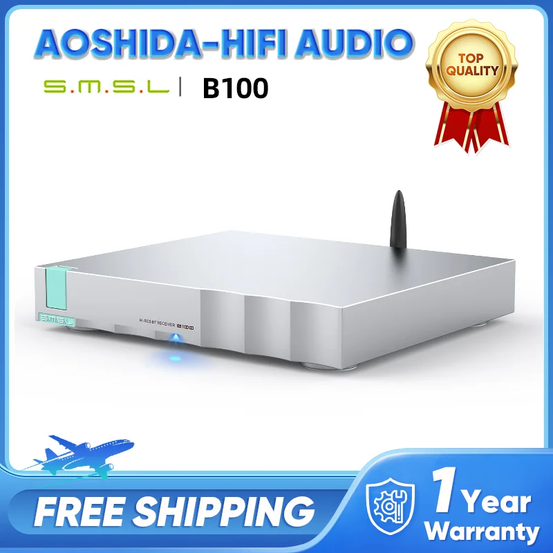 Pre-order SMSL B100 True Wireless Hi-Fi with Bluetooth 5.1 Hi-Res BT Receiver Amp with AKM New AK4493S DAC Chip