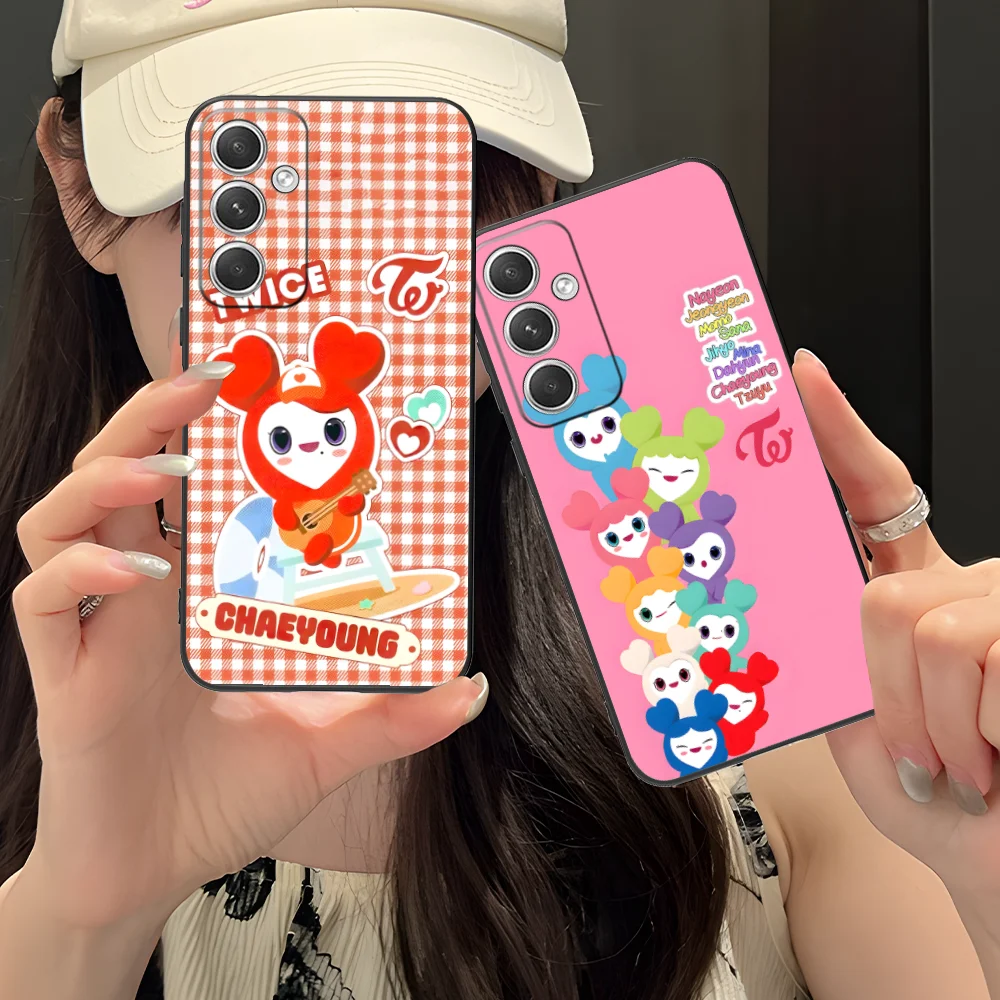 KPOP Anime Twice Phone Case for Samsung Galaxy S24 S23 S22 S21 S20 S10 S9 Plus FE Ultra Lite Black Cellphones Smartphone