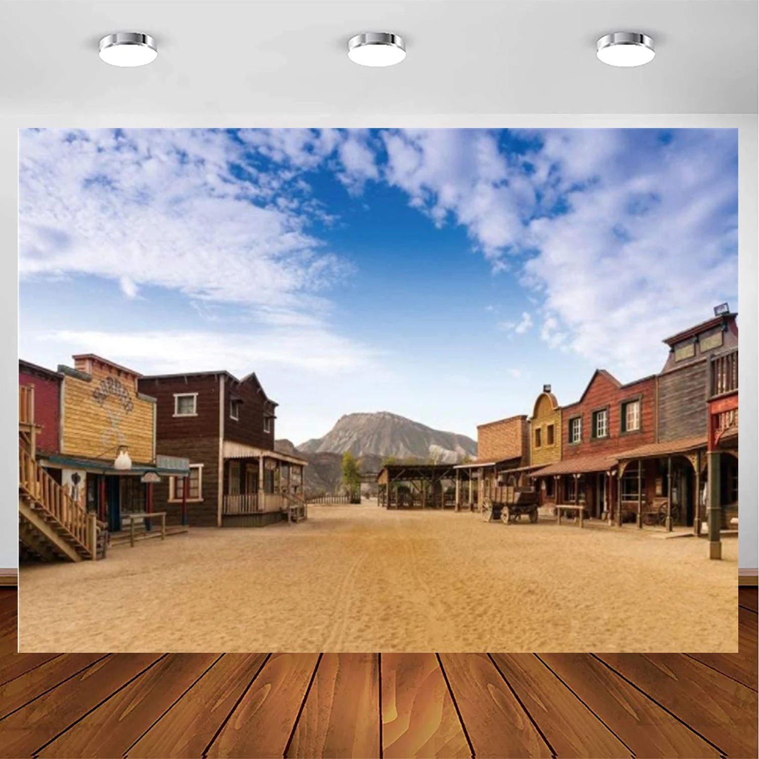 

Old Western Cowboy Town Photography Backdrop Wild West Style Bar Wagon Carriage Background For Picture Kid Man Adult Photo Booth