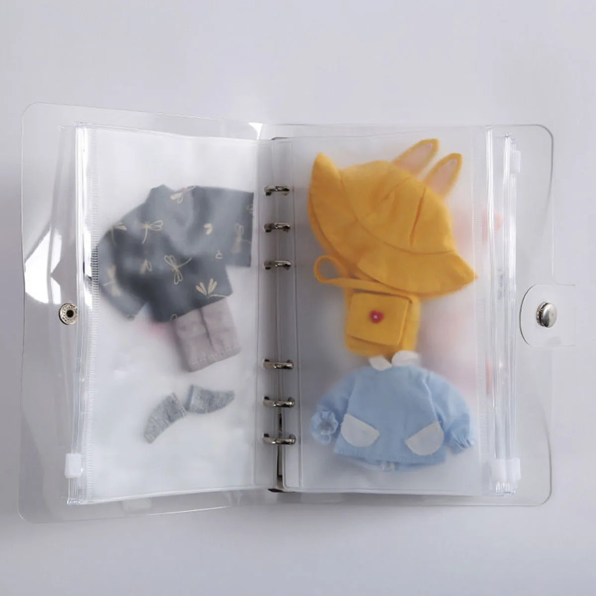 Doll Storage Bag Storage Book Dust Bag Transparent OB11 Doll Clothing Storage Book Doll Clothes Organizer Box