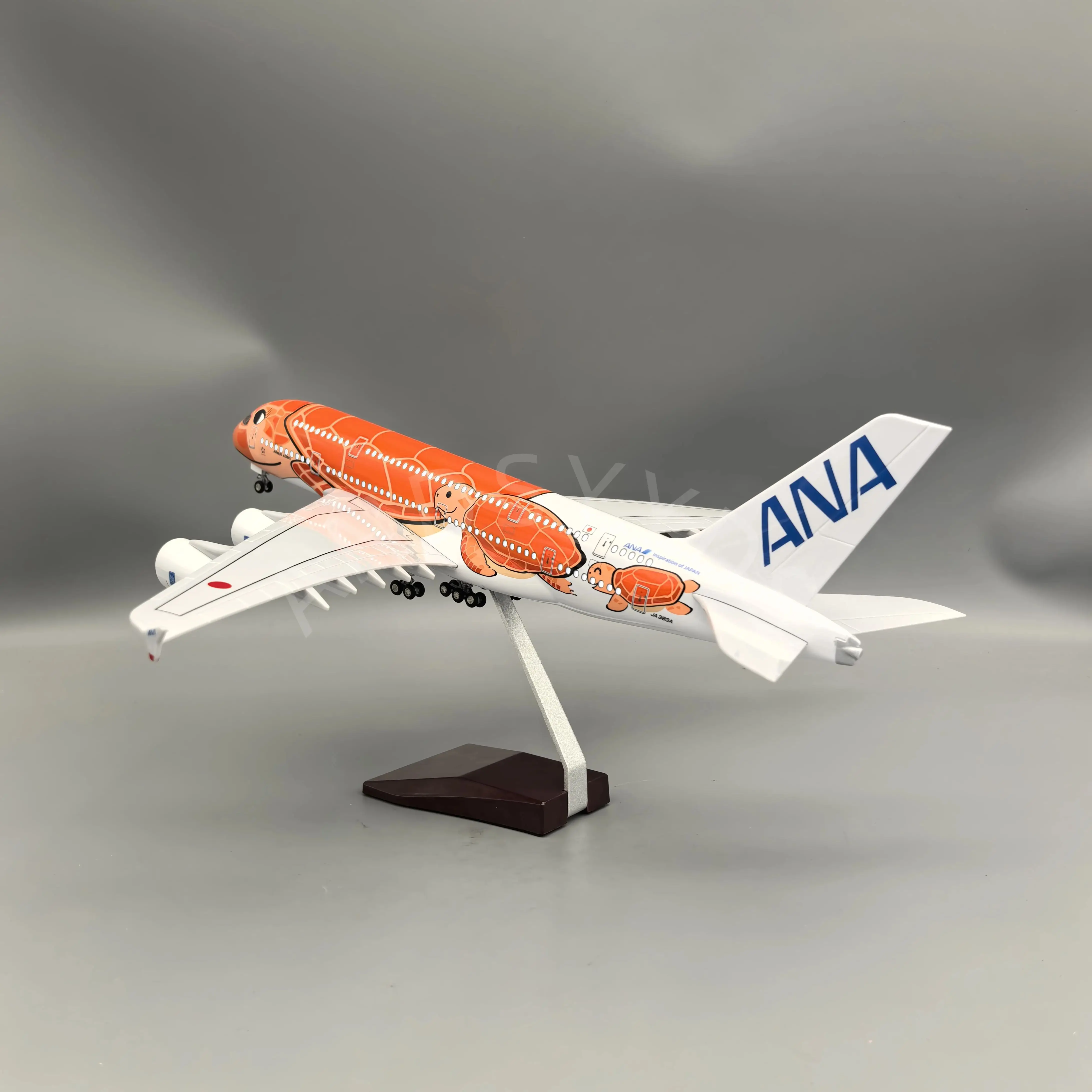 1/160 Scale Aircraft A380 Air Japan ANA Airlines Orange Sea Turtle
