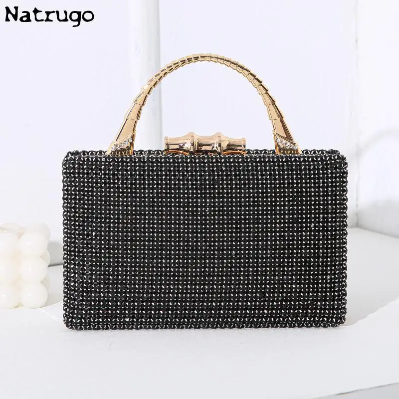 Rhinestone Purse Luxury Designer Handbag 2024 Ladies\' Clutch Evening Bag Female Diamond Lipstick Party Prom Wallet Wedding Pouch