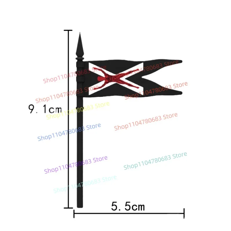 MOC Bouwstenen Mini Model Figuren Middeleeuwse Vlag Accessoires Tide Play Ornamenten Speelgoed Vakantiecadeaus