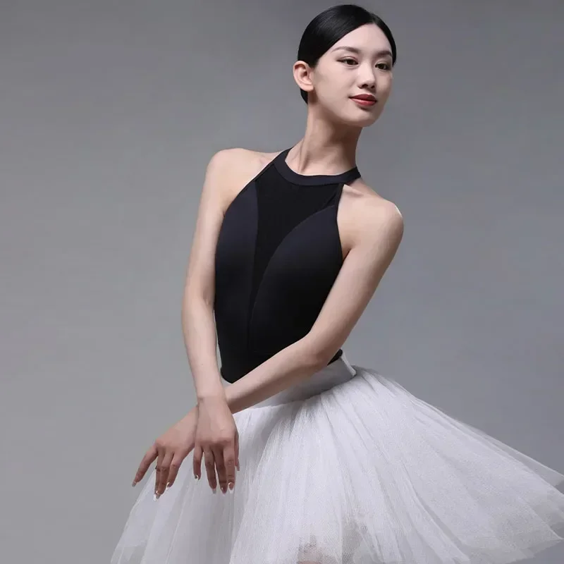 

Новый балетный трико для женщин, танцевальный костюм без рукавов для тренировок, танцевальная команда, гимнастический комбинезон, костюм балерины, боди, танцевальная одежда