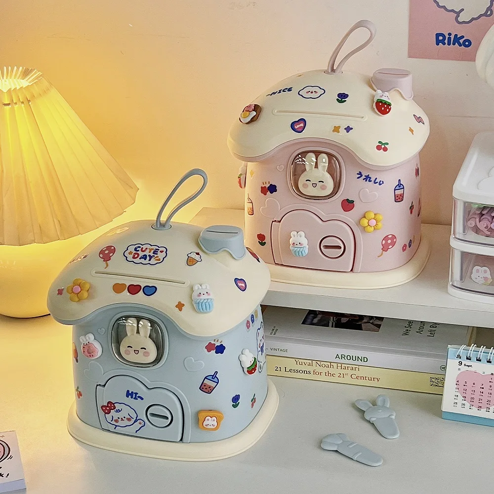 Cute Mushroom House Savings Can Children's Savings Can Can Can Save and Retrieve Creative Storage Box