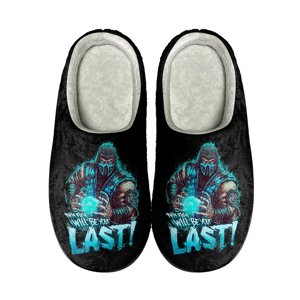 Hot Game Mortal Kombat Home Cotton Custom Slippers High Quality Mens Womens Plush Fashion Casual Keep Warm Shoes Thermal Slipper