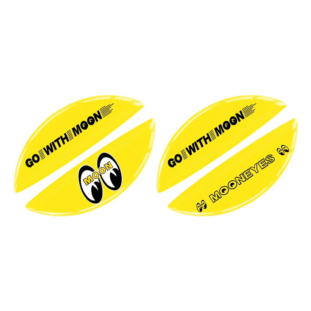 JDM Car Accessories New Yellow Mooneyes Fuel Tank Cap Sticker High Quality Glossy Black Garnish Decal Sticker For Car Styling