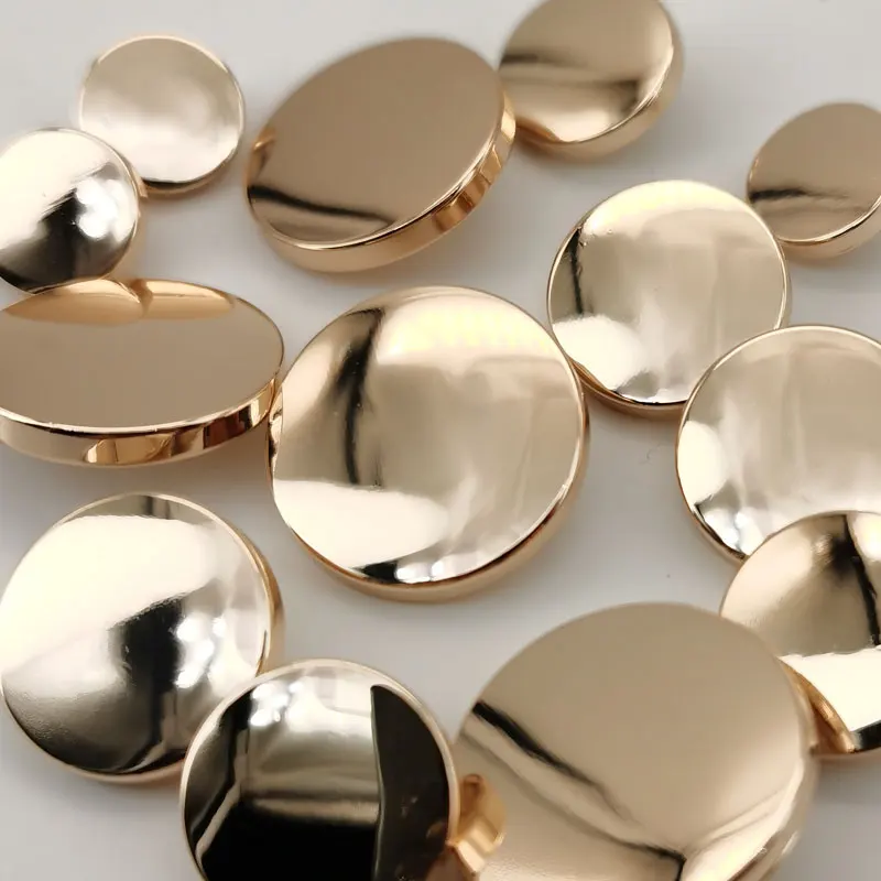 10pcs Round Smooth plane Gold Metal Buttons for Clothing Jeans Blouse Mini Sewing Accessories Designer Sewing Buttons Wholesale