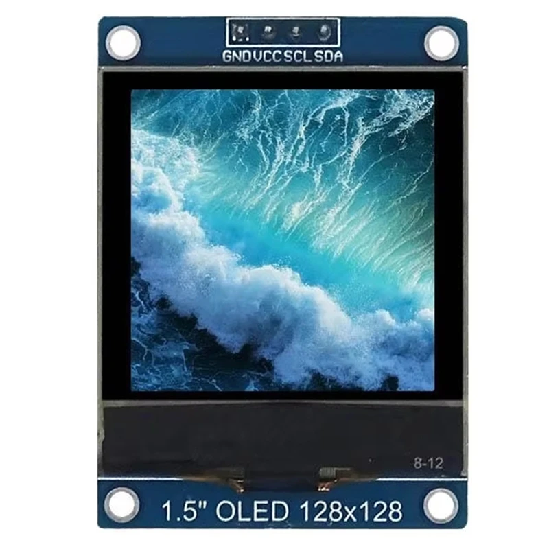 

1,5-дюймовый 4-контактный OLED-модуль, экран SH1107, приводная микросхема 128X128, интерфейс IIC I2C для 51 STM32 P22101 P22102
