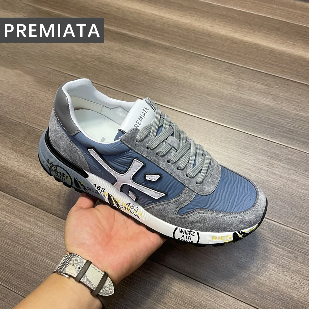 

PREMIATA Men's Classic Retro Trendy Lace-up Casual Sports Shoes Fashion Simple Lightweight Breathable Cushioning Running Shoes