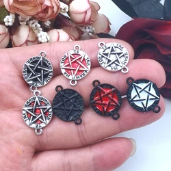 5 Pcs, Fashionable Pentagram Pendant Oil Dripping Pentagram DIY Jewelry Production Supplies, Pentagram Connector Charm