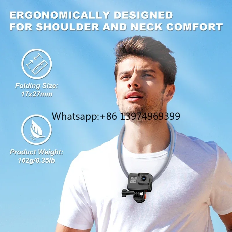 Sports Accessories Hand-free U-shaped Neck Bracket Mount for Cell Phones Gopro Full Series Action Series Mijia factory