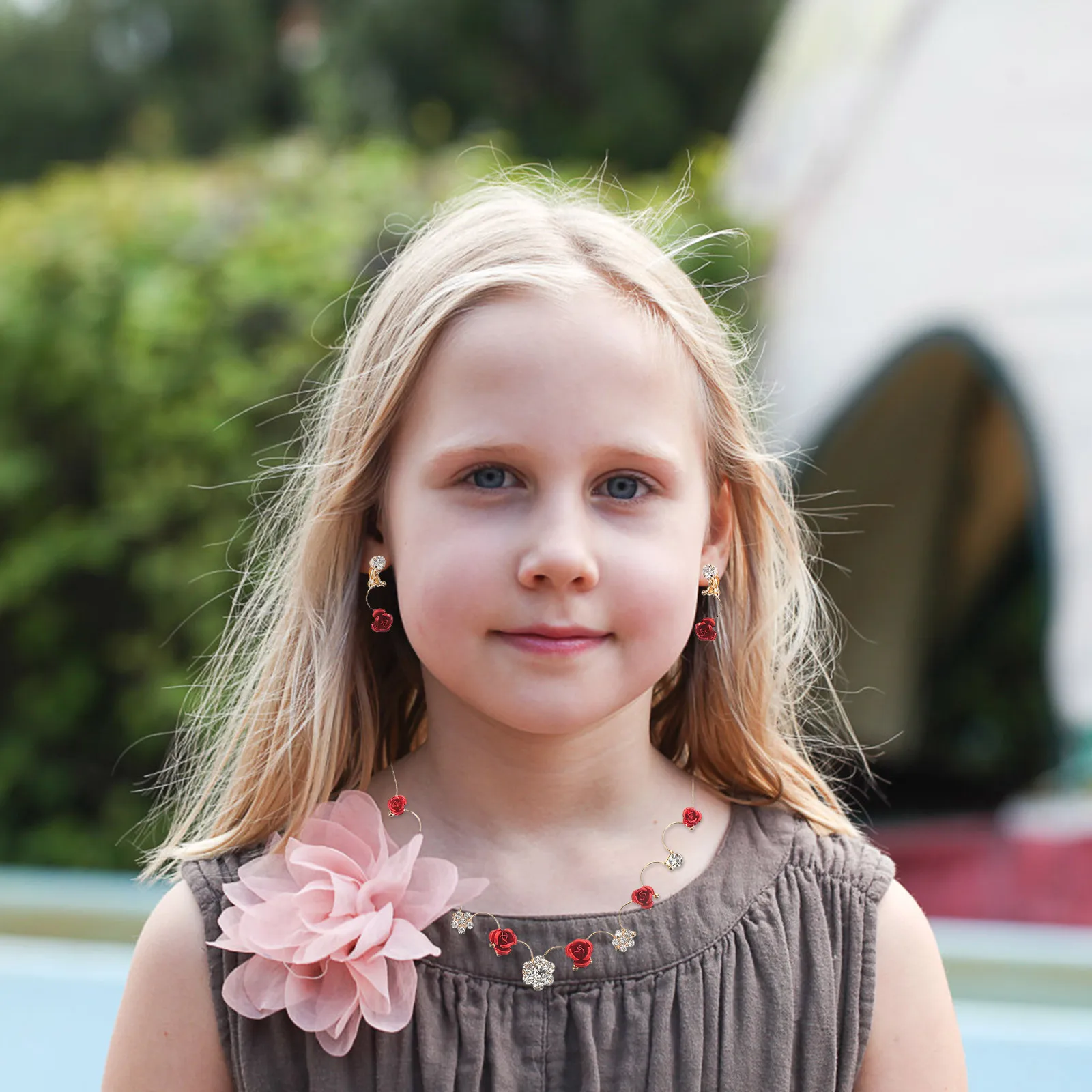 

Girls Jewelry Set Dangle Earrings for Teen Kids Cute Teens Toddler Dangly Necklace