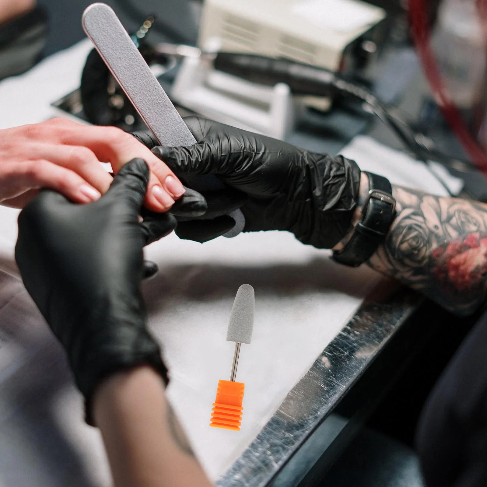 Broca para uñas, cabezal de pulido de uñas de silicona, cabezal de esmalte de uñas para máquina de manicura eléctrica (OM52), brocas para uñas