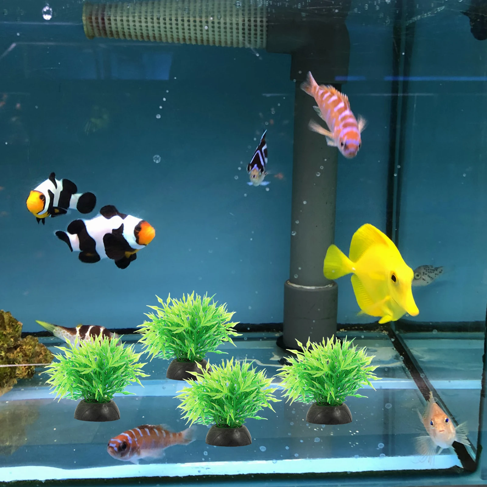 

20 Pcs Fish Tank Plant Aquatic Decoration Faux Aquarium Small Decorations Plastic