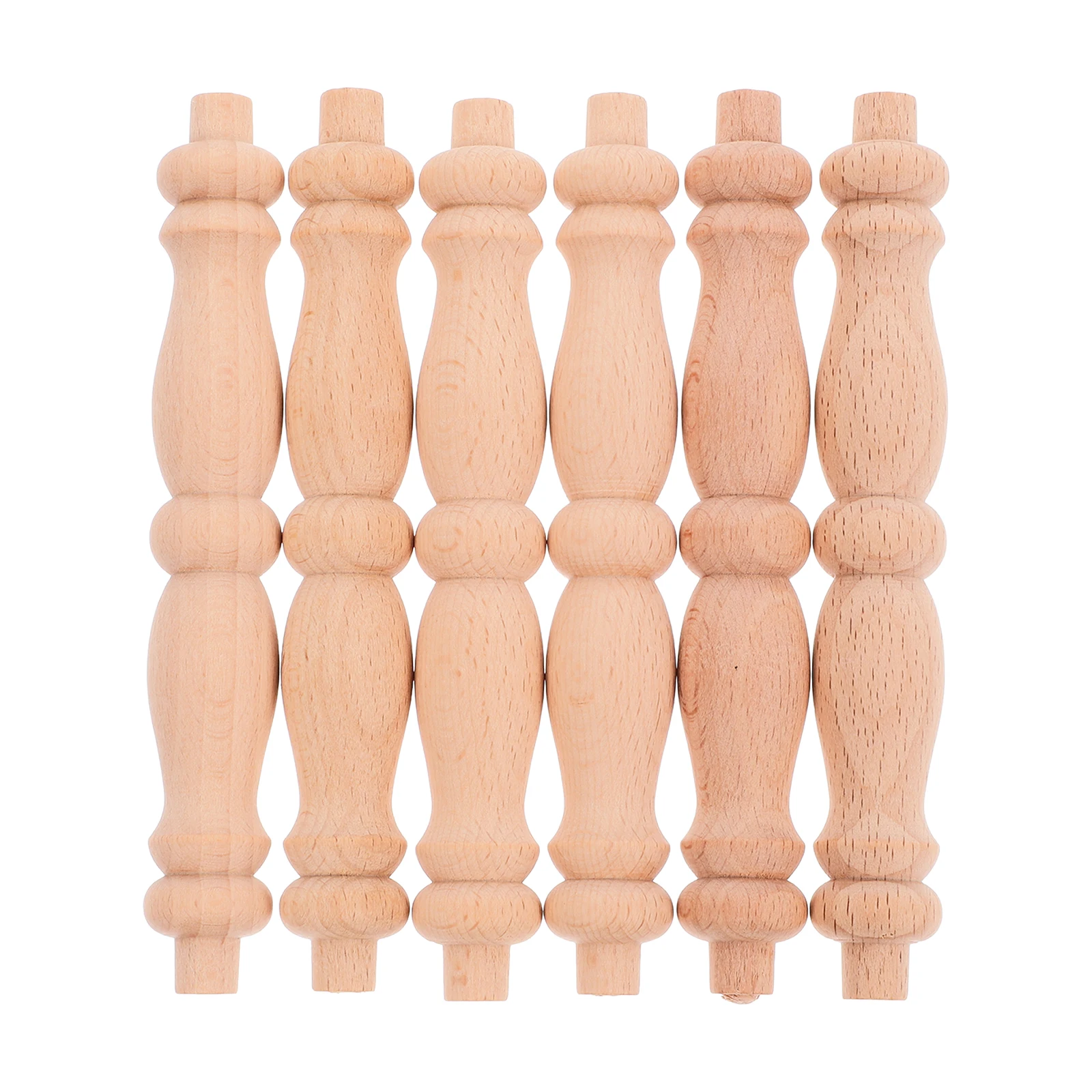 

6 Pcs Solid Wood Unfinished Cabinet Railing Stair Decorative Craft Furniture Building Tools Multifunctional