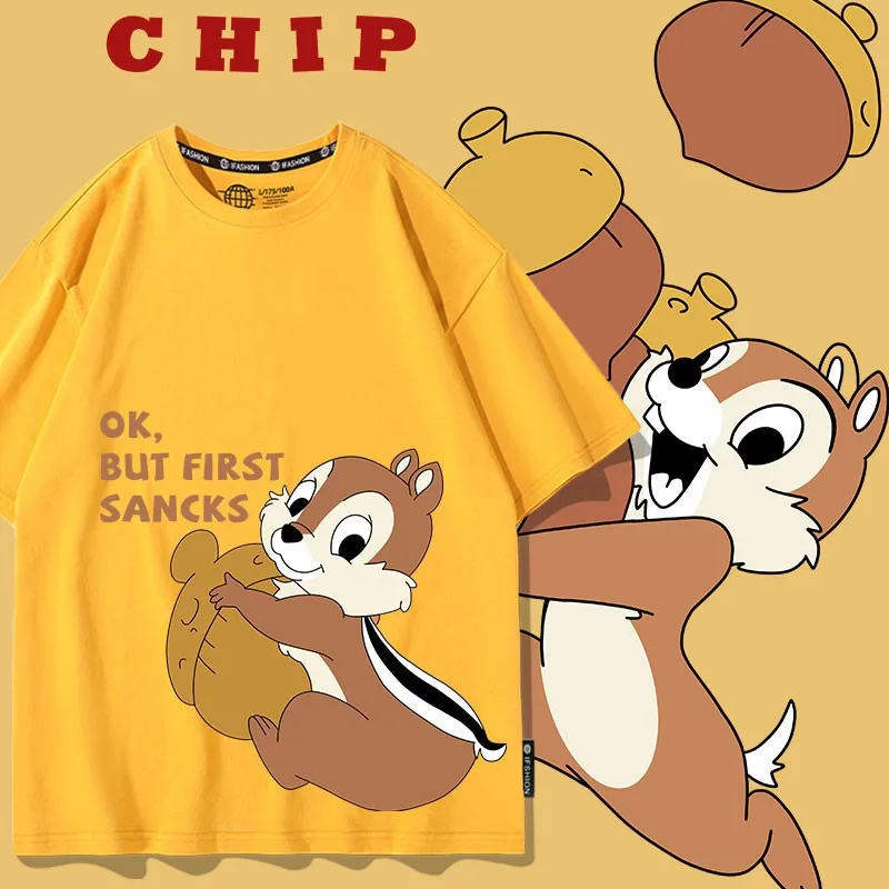 

Chichititi T-shirt Men's Short Sleeve Fashion Brand With Disney Squirrel Peripheral Clothes 2024 New Set