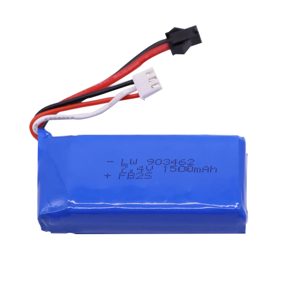 Batteria Per FT009 FX067C HQ955 948 K959 HJ817 816 di velocità di RC boat pezzi di ricambio parti di 12428 auto 7.4 V 1500 mah 903462 batteria