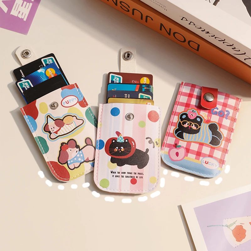 

Portable Adorable Pull-out Card Holder with Multiple Card Slots - ID Card, Bank Card, Bus Card Organizer for Women