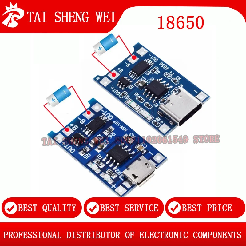 5PC 5V 1A 18650 Mic…