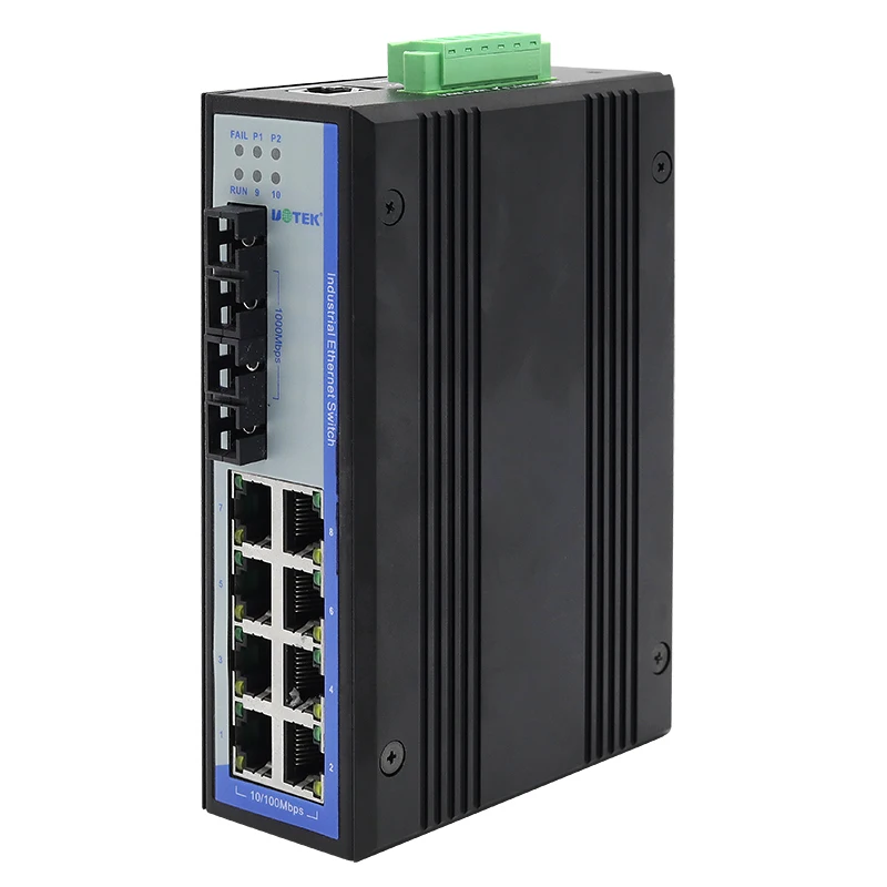 

UOTEK 1000M, 10 портов, управляемый Ethernet-коммутатор на DIN-рейку, поддержка STP/RSTP/MSTP UT-Ring Network UT-62208F-8T-2GSC-MNF