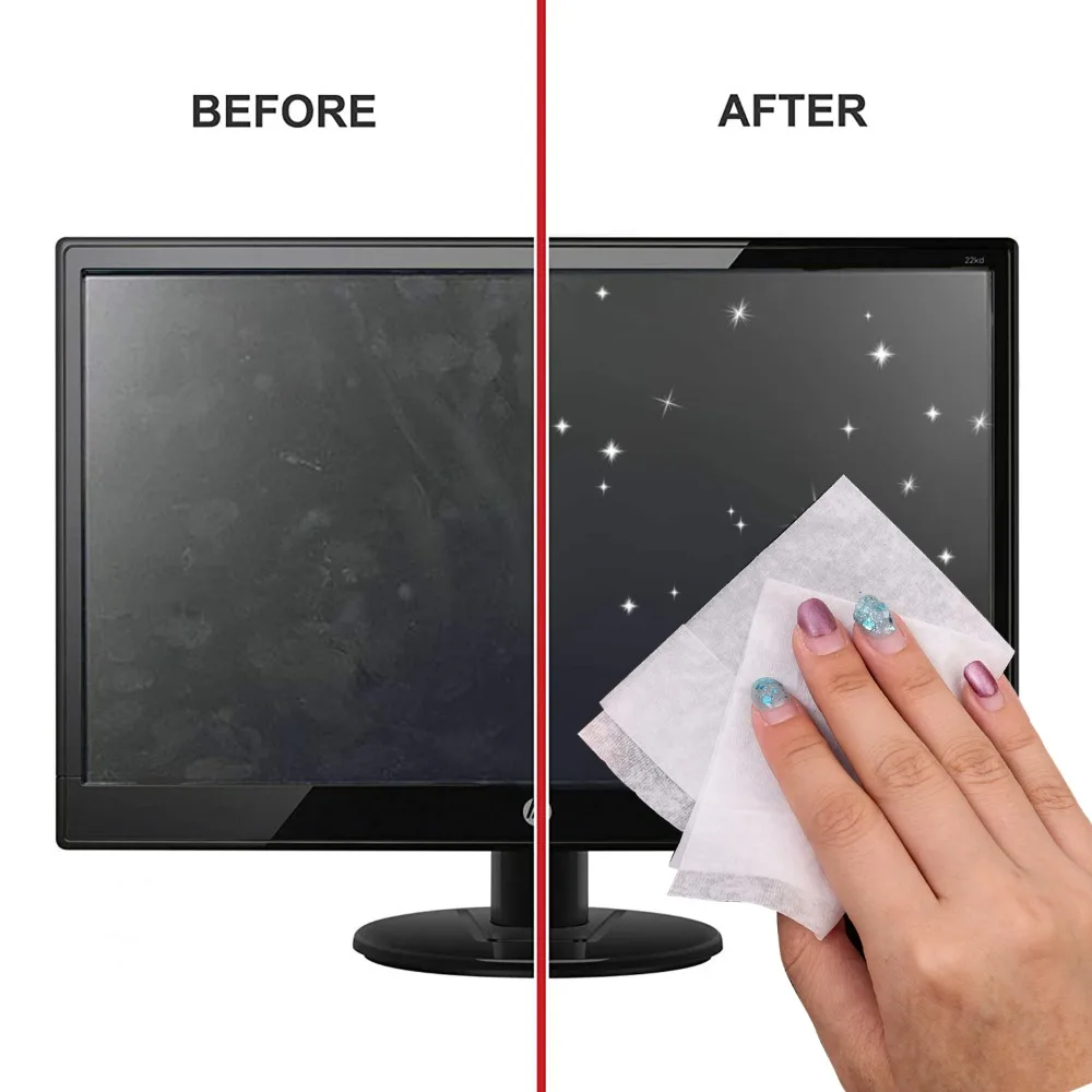 Picture 7: 1/2/3box of Disposable Portable LCD Screen Cleaning Wipes - Dry and Wet Screen for Tablets Laptops Phones TVs Cars and Monitors
