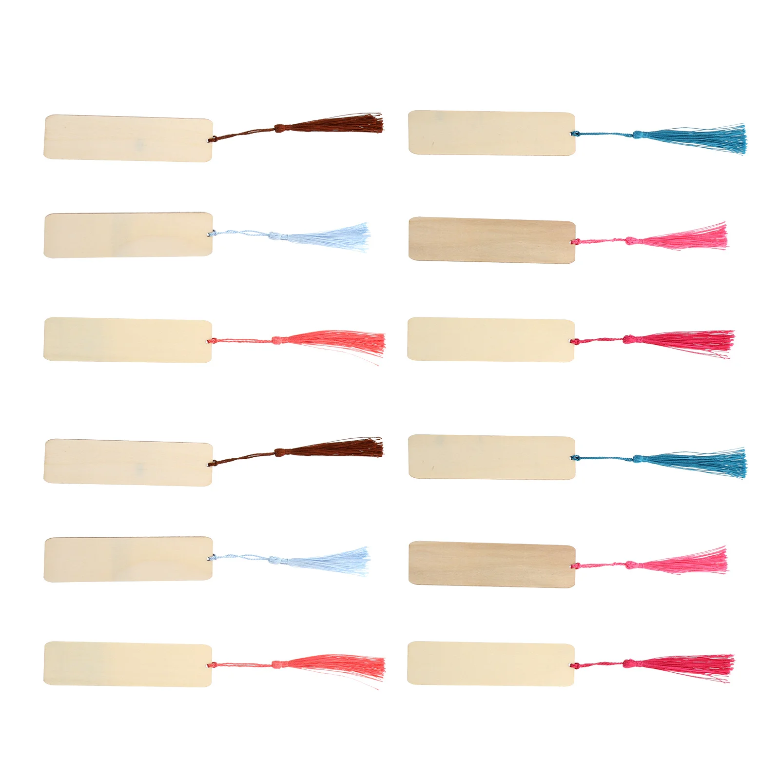 1Set Wooden DIY Bookmark Blank Premium Material Easy Paint Graffiti Page Marker Tassels Handmade Reading Gift Wooden Bookmark